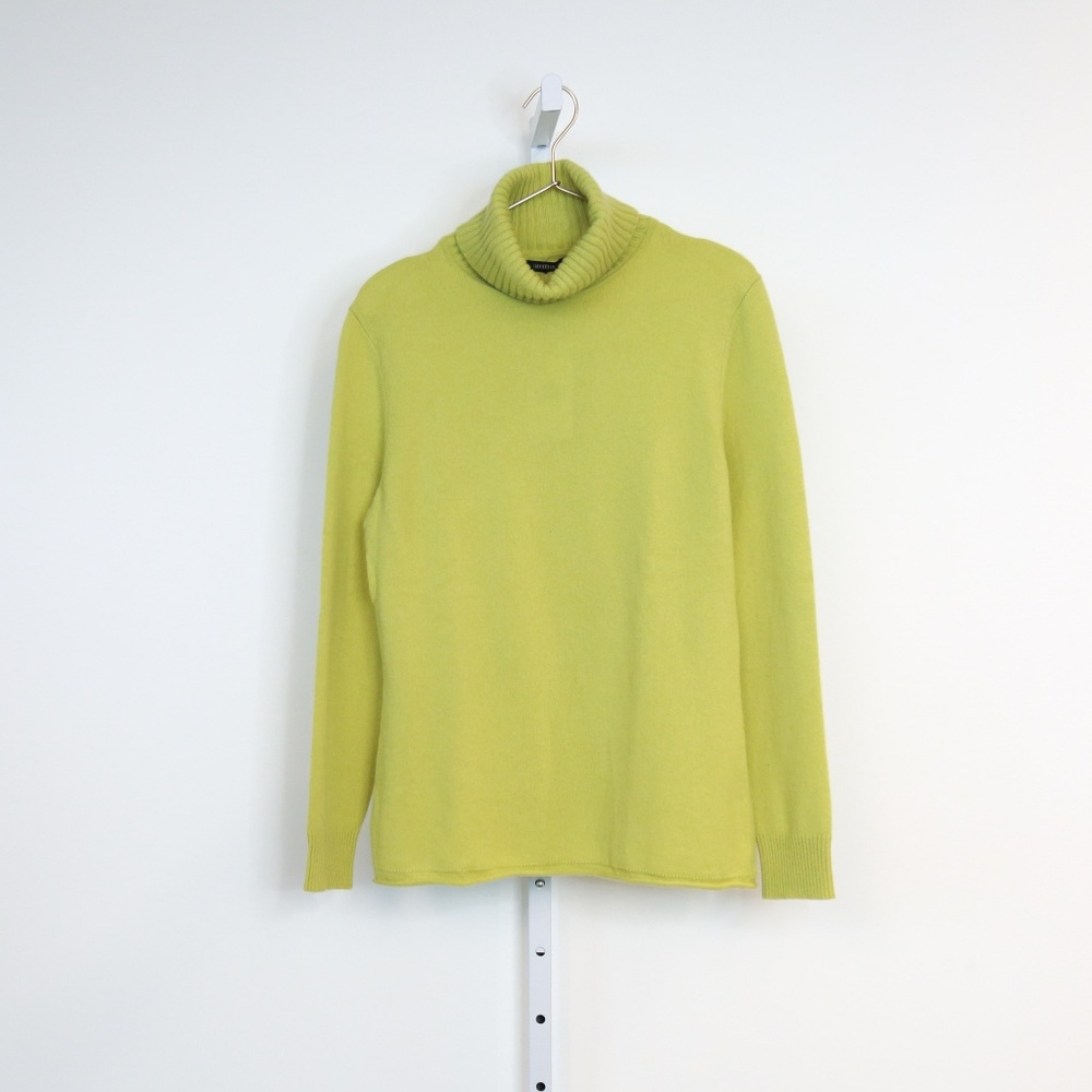 Lafayette 148 New York Chartreuse Turtleneck Sweat